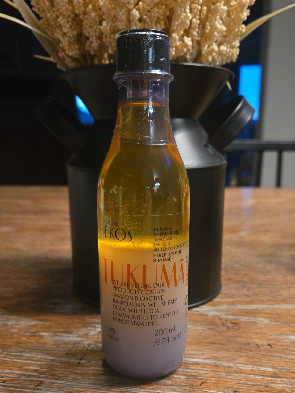 NEW Natura Ekos Brasil Tukuma Biphase Shower Oil 6.7 Fl Oz *Sealed*